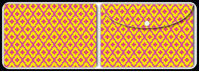Nourish Plastic Document Folder(Set Of 2, Pink-on-Yellow-Moroccan)