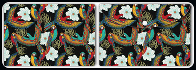Nourish Plastic Document Folder(Set Of 2, Parrots-on-Black)