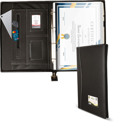 ACCIVA PU Leatherette File Folder(Set Of 1, Black)