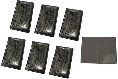 PAUL SONS Smooth Leather Finish Bill Folder(Set Of 6, Black)