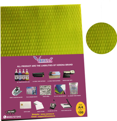 verena PVC Spiral Binding Sheet A4(Set Of 100, Transparent Yellow)