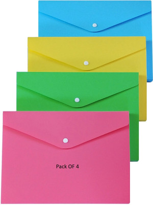 SHINING ZON 4 Pocket Expandable File Folder Document File(Set Of 4, Multicolor)