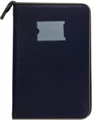 ANUPAM Tycoon Executive Chain Folder Secured Zipper Folder Large Storage Pocket Secured 30 Transparent Envelopes Slit Pockets for Cards & Passport for Easy Documentation(Set Of 1, Black)