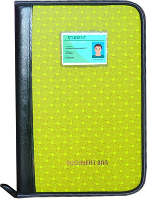 Parthav PU Leather Stylish Premium Quality File Folder for office,school & College(Set Of 1, Green)