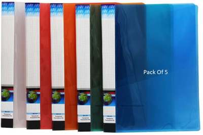 SHINING ZON PolyPropylene A4 Size Report File For Documents Certificates(Set Of 5, Multicolor)