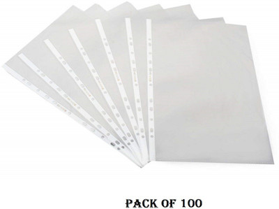 NSSP Plastic Plastic Clear Folder Leafs Sheet(Set Of 100, Transparent)