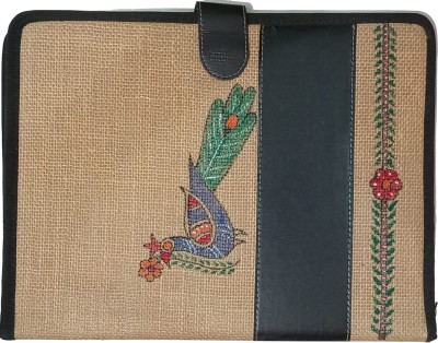 Nahida Jute Tikuli Painting Jute File Folder(Set Of 1, Brown)