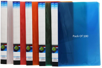 SHINING ZON PolyPropylene A4 Size Report File For Documents Certificates(Set Of 100, Multicolor)