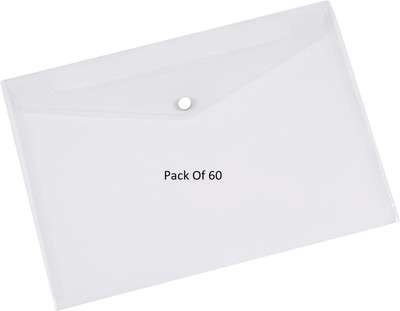 SHINING ZON Button File Folder Document File(Set Of 60, Transparent)