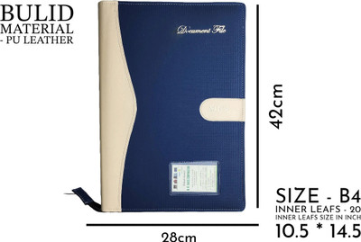 kittu PU Leather Exclusive Document holder B4 size (bigger than A4)(Set Of 1, Multicolor)