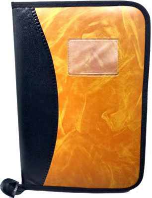 Deeshita PU LEATHER A4(Set Of 1, FILE FOLDER YELLOW BLACK TEXTURE)