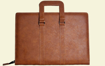kittu FUX LEATHER FILE FOLDER(Set Of 1, Brown)
