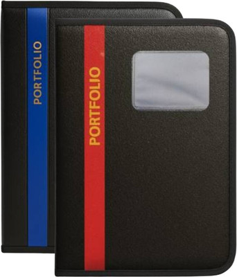 WTS GLOBAL PU Leather Portfolio Folder(Set Of 2, Blue, Red)