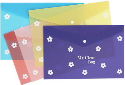 Raghav Collection Plastic My Clear Bag(Set Of 5, Multicolor)