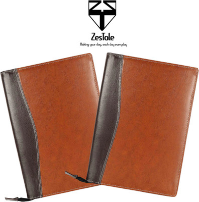 ZesTale Premium Multipurpose PU Leather Document Folder(Set Of 1, Brown)