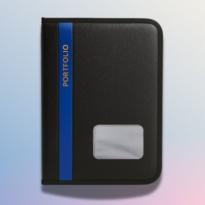 WTS GLOBAL PU Leather Portfolio Folder(Set Of 1, Blue, Black)