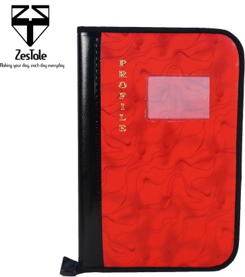 ZesTale Professional leatherette File Folder/Document Holder(20 Leaves)(Set Of 1, Red)