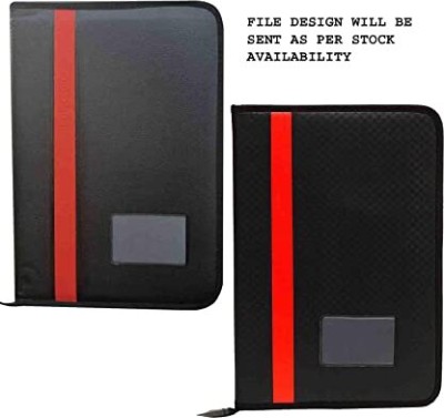 DUVIK Faux Leather file folder(Set Of 2, Black, Red)