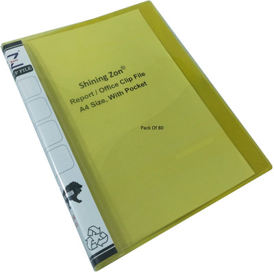 SHINING ZON Plastic A4 Size For Documents Certificates(Set Of 80, Yellow)