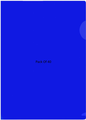 SHINING ZON Polypropylene Blue Colour L File Folder(Set Of 40, Blue)