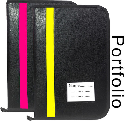Leffit Leather File Folder(Set Of 2, Pink And Yellow)