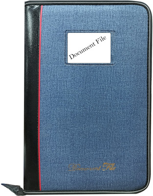 Kopila PU Leather File Folder(Set Of 1, Blue)