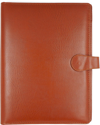 ASRAW Faux Leather Multipurpose Magnetic Button Lock Mechanism Conference File Document Organiser For Certificates, Marksheets, Degrees, Interview Portfolio- School, Home and Office Use(Set Of 1, Brown)