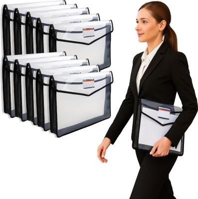 VeleSolv PP Plastic Transparent Button Bag(Set Of 10, Transparent)