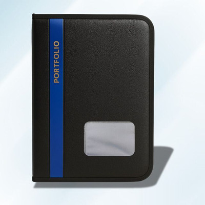 WTS GLOBAL PU Leather Portfolio Folder(Set Of 1, Blue, Black)