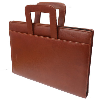 Kopila High Quality PU Leather 2 O Ring Document File Folder With Adjustable Handle(Set Of 1, Brown)