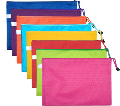 JSMSH Plastic Document Zip Bag/Pouch(Set Of 5, Multicolor)