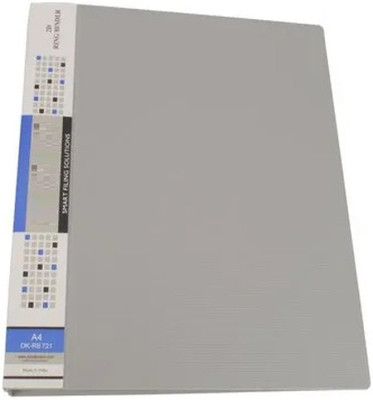 canoff PLASTIC Plastic 2D A4 Size Ring Binder Box File - Pack of 1(Set Of 1, Grey)