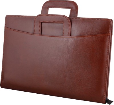 ZesTale Premium Leatherette Adjustable Handle Document Bag(Set Of 1, Tan)