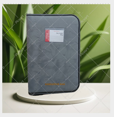 Parthav Leather File Folder(Set Of 1, Grey)