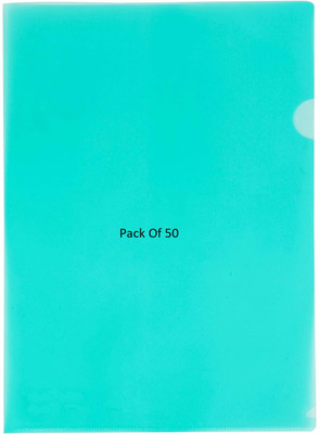 SHINING ZON Polypropylene Green Colour L File Folder(Set Of 50, Green)