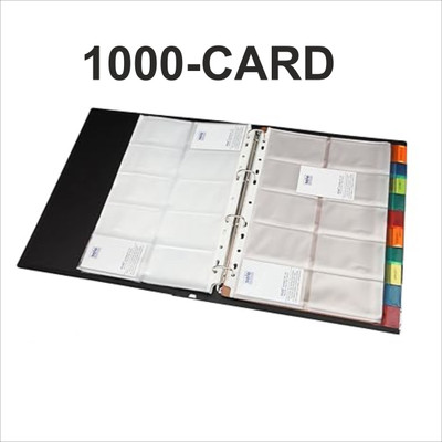 ILIKA Plastic A4 Business Cards Holder File, 1000 Cards,(Set Of 1, Black)