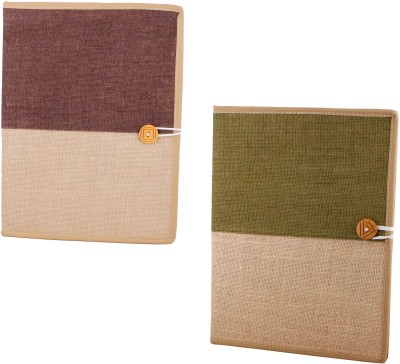 ZesTale Jute Document File Folder(Set Of 2, Multicolor)