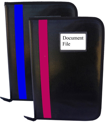 Kopila PU Leather Document,Certificate File Folder With 20 leefs and 3 Inner Pocket(Set Of 2, Blue & Pink)