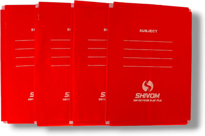Shivom Cardboard four flap file(Set Of 12, Red)