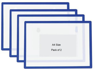 SHINING ZON PP Magnetic File Folder For Documents Certificates(Set Of 2, Blue)