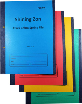 SHINING ZON Cardboard Hard Cardboard Paper Spring File For Documents Certificates(Set Of 4, Multicolor)