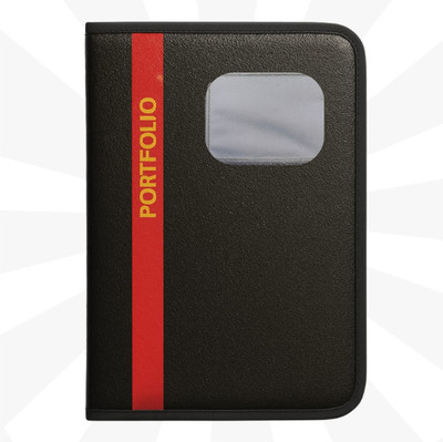 WTS GLOBAL PU Leather Portfolio Folder(Set Of 1, Red, Black)