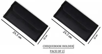 Anicca Nylon ExpandingBlack Cheque Book Holder Passbook Passport HolderTravel Organizer 2 pcs(Set Of 2, Black)