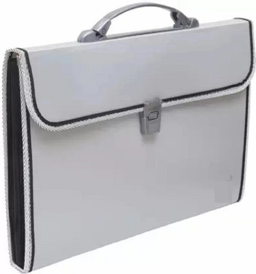 Universal Buyer Plastic Presents Plastic File Folder F/C Expanding Bag with Handle 1111 (Grey)(Set Of 1, Grey)