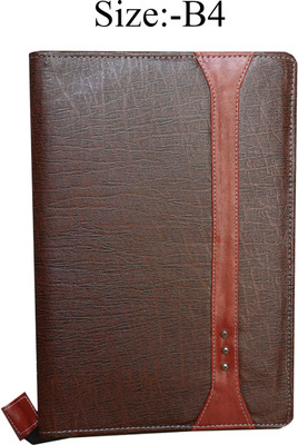 SB GRAND PU Leather High Quality Document File Folder(Set Of 1, Brown)