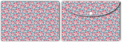 Nourish Plastic Document Folder(Set Of 2, Pink-Blue-Flowers)