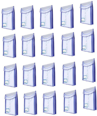 undefined Plastic 20 Vertical Multicolor A4 Multicolor Document File Storage Bag with Snap Button(Set Of 20, Multicolor, Transparent)