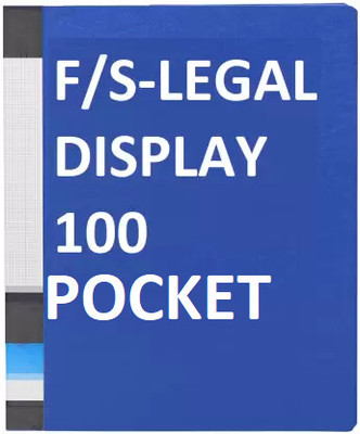 vavia PLASTIC 100 Pocket Display File / Leaf Fil (F/S-Legal Size, Blue)Clear Book File Display File(Set Of 1, Blue)