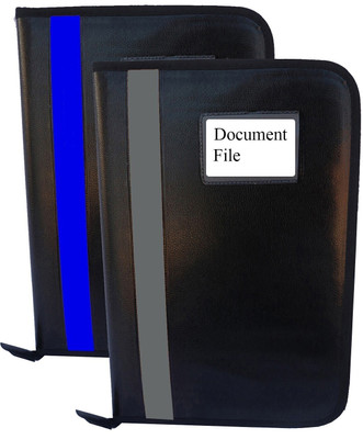 Kopila PU Leather Document,Certificate File Folder With 20 leefs and 3 Inner Pocket(Set Of 2, Blue & Grey)