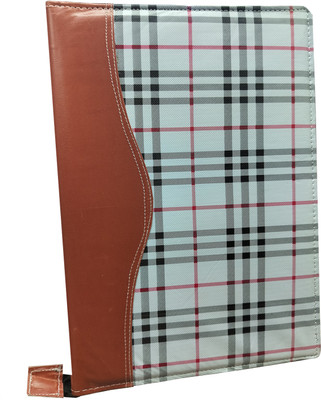 Kopila Pu Leather File Folder(Set Of 1, Brown, White)